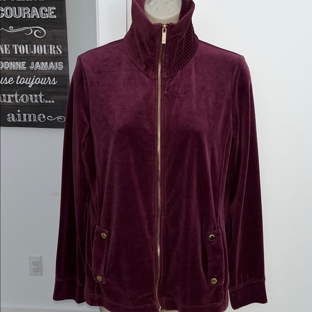 Jones New York Deep Burgundy Bomber Jacket